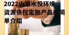 2022山东水投环境资源债权定融产品的简单介绍