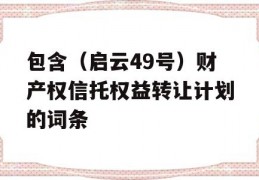 包含（启云49号）财产权信托权益转让计划的词条