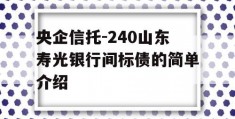 央企信托-240山东寿光银行间标债的简单介绍