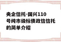 央企信托-国兴110号纯市级标债政信信托的简单介绍