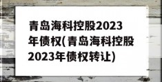 青岛海科控股2023年债权(青岛海科控股2023年债权转让)