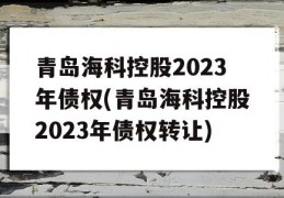 青岛海科控股2023年债权(青岛海科控股2023年债权转让)