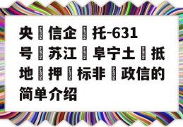 央‮信企‬托-631号‮苏江‬阜宁土‮抵地‬押‮标非‬政信的简单介绍