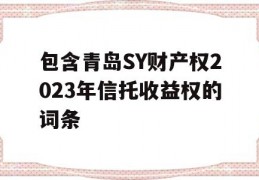 包含青岛SY财产权2023年信托收益权的词条