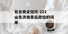 包含央企信托-222山东济南章丘政信的词条