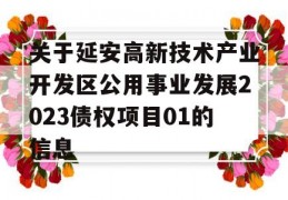 关于延安高新技术产业开发区公用事业发展2023债权项目01的信息