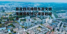 包含四川绵阳东游文旅发展债权转让项目的词条