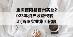 重庆酉阳县酉州实业2023年资产收益权转让(酉阳实业集团招聘)