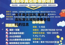 关于央企信托-重庆巴南标准化城投债集合信托的信息