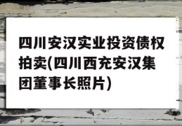 四川安汉实业投资债权拍卖(四川西充安汉集团董事长照片)