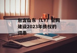 包含山东（LY）管网建设2023年债权的词条