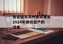 包含山东滨州惠众置业2024年债权资产的词条