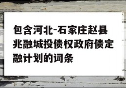 包含河北-石家庄赵县兆融城投债权政府债定融计划的词条