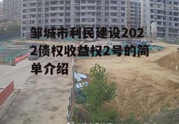 邹城市利民建设2022债权收益权2号的简单介绍