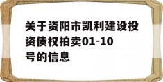 关于资阳市凯利建设投资债权拍卖01-10号的信息