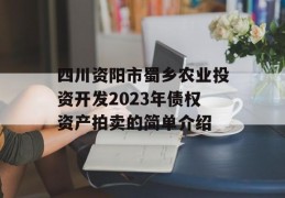 四川资阳市蜀乡农业投资开发2023年债权资产拍卖的简单介绍