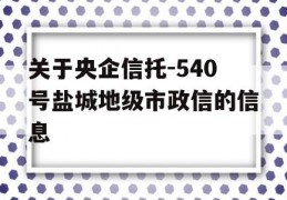 关于央企信托-540号盐城地级市政信的信息