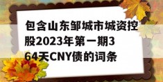 包含山东邹城市城资控股2023年第一期364天CNY债的词条