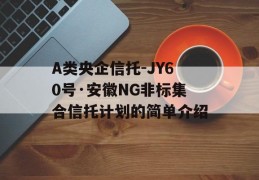 A类央企信托-JY60号·安徽NG非标集合信托计划的简单介绍