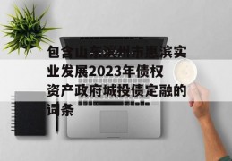 包含山东滨州市惠滨实业发展2023年债权资产政府城投债定融的词条