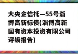 大央企信托—55号淄博高新标债(淄博高新国有资本投资有限公司评级报告)