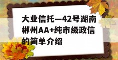 大业信托—42号湖南郴州AA+纯市级政信的简单介绍