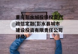 重庆彭水城投债权资产政信定融(彭水县城市建设投资有限责任公司评级)