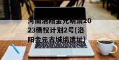 河南洛阳金元明清2023债权计划2号(洛阳金元古城墙遗址)