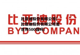 比亚迪股份有限公司(比亚迪股份有限公司是世界500强吗)