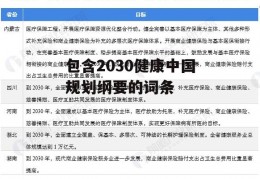 包含2030健康中国规划纲要的词条