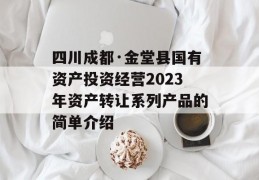 四川成都·金堂县国有资产投资经营2023年资产转让系列产品的简单介绍