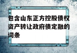 包含山东正方控股债权资产转让政府债定融的词条