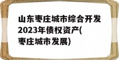 山东枣庄城市综合开发2023年债权资产(枣庄城市发展)