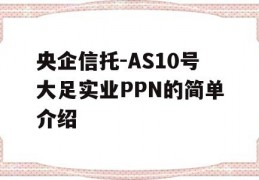 央企信托-AS10号大足实业PPN的简单介绍