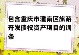 包含重庆市潼南区旅游开发债权资产项目的词条