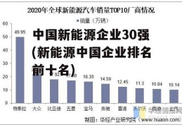 中国新能源企业30强(新能源中国企业排名前十名)