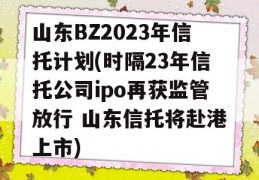 山东BZ2023年信托计划(时隔23年信托公司ipo再获监管放行 山东信托将赴港上市)