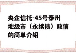 央企信托-45号泰州地级市（永续债）政信的简单介绍