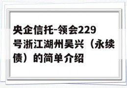 央企信托-领会229号浙江湖州吴兴（永续债）的简单介绍