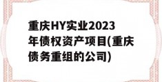 重庆HY实业2023年债权资产项目(重庆债务重组的公司)