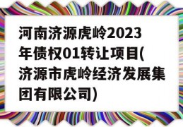 河南济源虎岭2023年债权01转让项目(济源市虎岭经济发展集团有限公司)