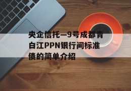 央企信托—9号成都青白江PPN银行间标准债的简单介绍