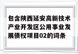 包含陕西延安高新技术产业开发区公用事业发展债权项目02的词条