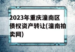 2023年重庆潼南区债权资产转让(潼南拍卖网)