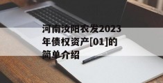 河南汝阳农发2023年债权资产[01]的简单介绍