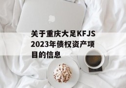 关于重庆大足KFJS2023年债权资产项目的信息