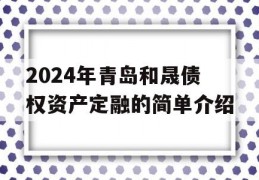 2024年青岛和晟债权资产定融的简单介绍