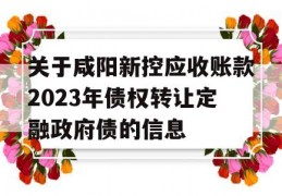 关于咸阳新控应收账款2023年债权转让定融政府债的信息