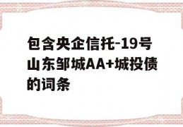 包含央企信托-19号山东邹城AA+城投债的词条