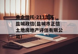 央企信托-213江苏盐城政信(盐城市正信土地房地产评估有限公司)